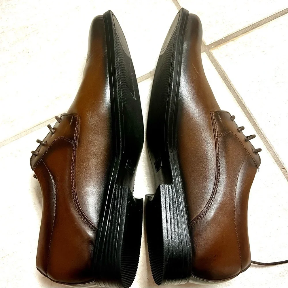 NWOT Giorgio Brutini Hubert Plain Toe dark brown ombré Oxford shoes men size 11